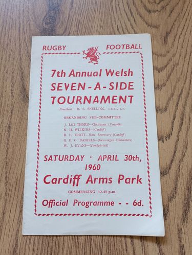 Snelling Sevens 1960 Rugby Programme