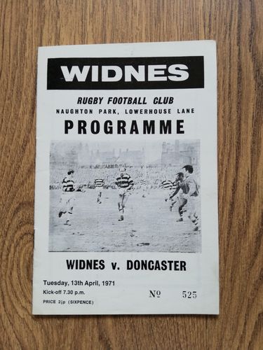 Widnes v Doncaster April 1971 Rugby League Programme