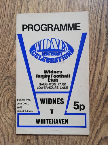 Widnes v Whitehaven Dec 1973 Rugby League Programme