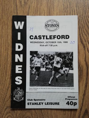 Widnes v Castleford Oct 1986