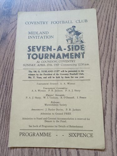 Midland Invitation Sevens April 1969 Rugby Programme