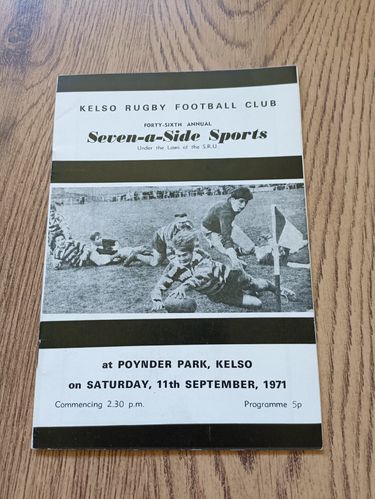 Kelso Sevens Sept 1971 Rugby Programme