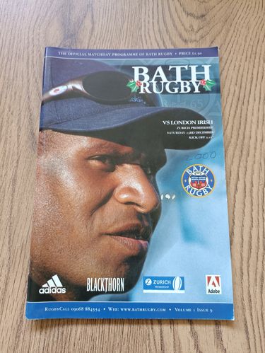 Bath v London Irish Dec 2000