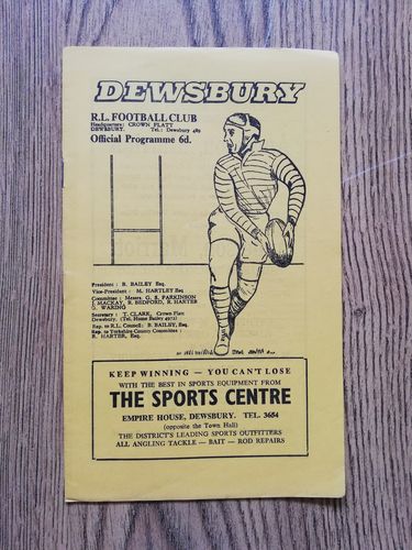 Dewsbury v Bradford Northern Feb 1968 Challenge Cup Rugby League Programme