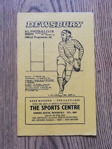 Dewsbury v Hull KR Feb 1968 Rugby League Programme