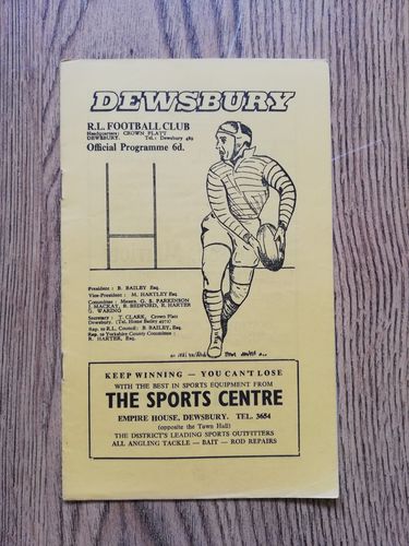 Dewsbury v Leigh Feb 1968 Rugby League Programme