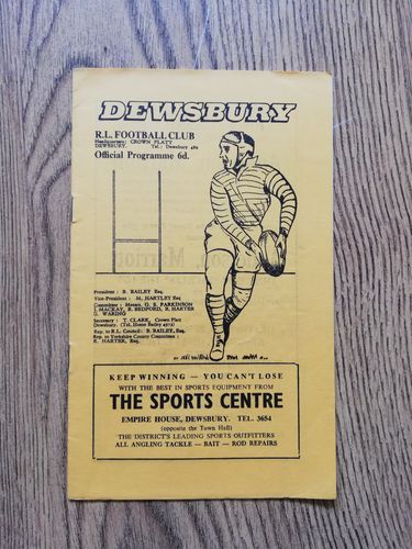 Dewsbury v Halifax Apr 1968 Rugby League Programme