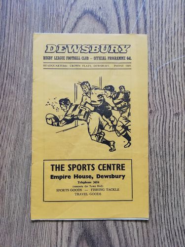 Dewsbury v Bradford Northern Nov 1968 Rugby League Programme