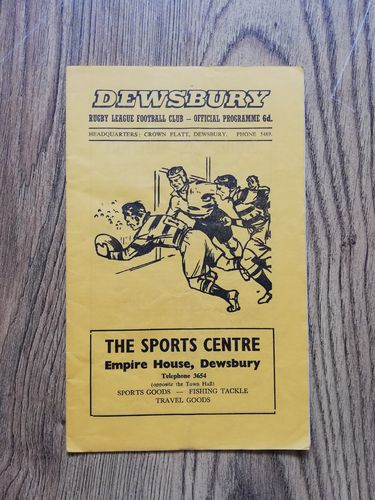 Dewsbury v Leeds Dec 1968 Rugby League Programme