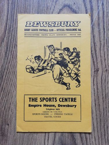 Dewsbury v Huddersfield Dec 1968 Rugby League Programme