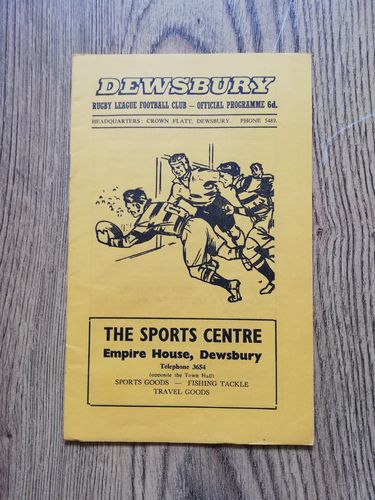 Dewsbury v York Jan 1969 Rugby League Programme