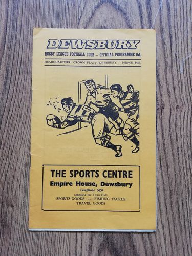 Dewsbury v Bradford Northern Jan 1969 Challenge Cup Rugby League Programme