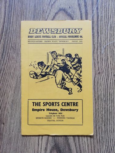 Dewsbury v Hull KR Feb 1969 Rugby League Programme