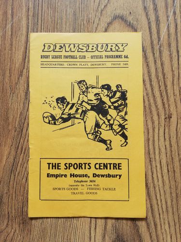 Dewsbury v Wakefield Trinity April 1969 Rugby League Programme