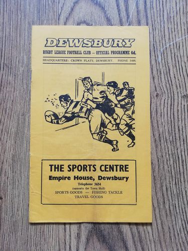 Dewsbury v Hunslet April 1969 Rugby League Programme