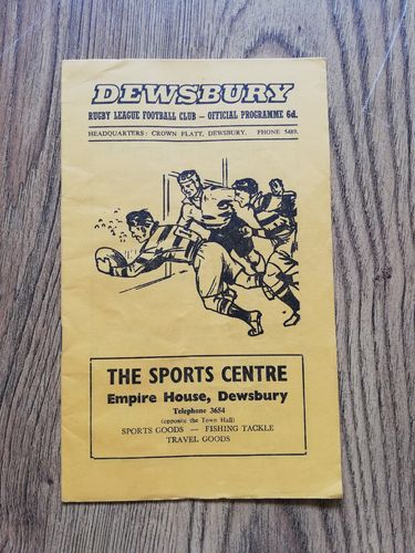 Dewsbury v Wakefield Trinity Aug 1969 Rugby League Programme