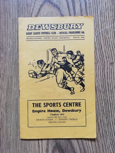 Dewsbury v Doncaster Oct 1969 Rugby League Programme