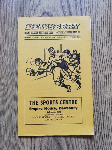 Dewsbury v Huddersfield Dec 1969 Rugby League Programme