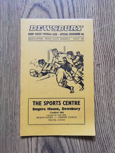 Dewsbury v York March 1970 Rugby League Programme