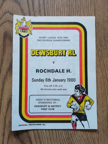 Dewsbury v Rochdale Hornets Jan 1980 Rugby League Programme
