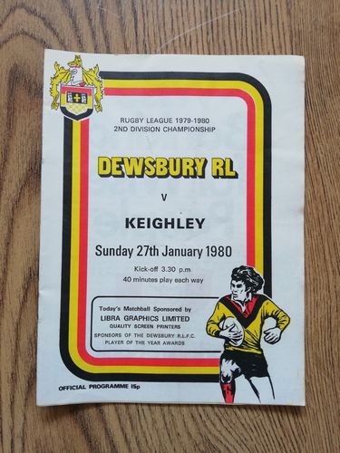 Dewsbury v Keighley Jan 1980 Rugby League Programme