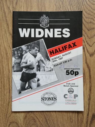Widnes v Halifax Aug 1987 Rugby League Programme