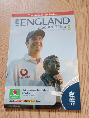 England v South Africa 1st Test 2008 Cricket Programme