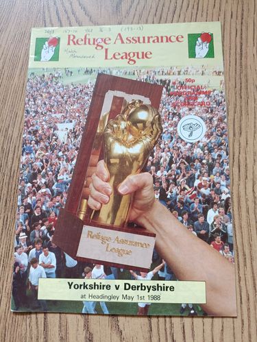 Yorkshire v Derbyshire May 1988 Refuge Assurance League Cricket Programme