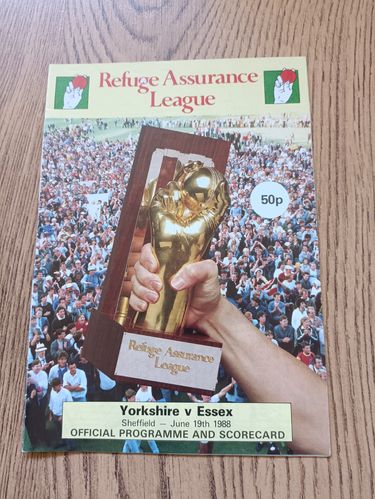 Yorkshire v Essex June 1988 Refuge Assurance League Cricket Programme