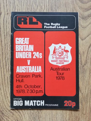 Great Britain U24 v Australia Oct 1978
