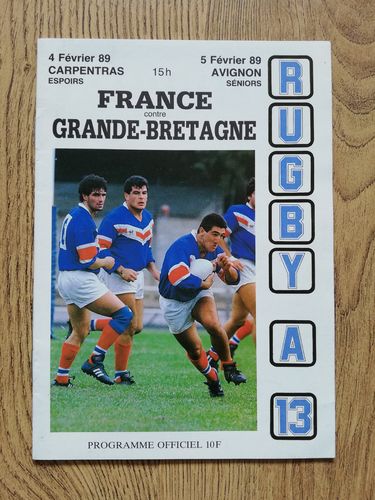 France v Great Britain Feb 1989