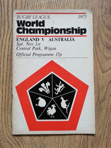 England v Australia 1975 World Championship Rugby League Programme