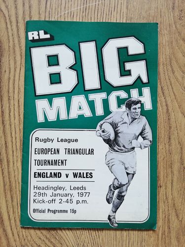 England v Wales Jan 1977 Rugby League Programme