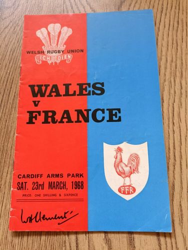 Wales v France 1968 Rugby Programme
