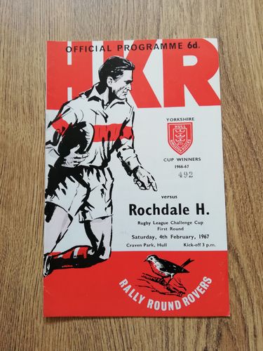 Hull KR v Rochdale Hornets Feb 1967 Challenge Cup Rugby League Programme