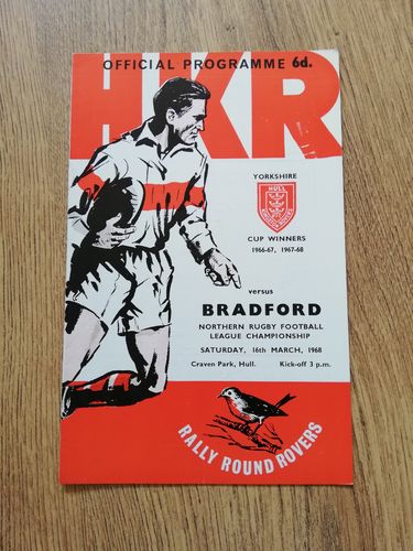 Hull KR v Bradford Northern March 1968 Rugby League Programme