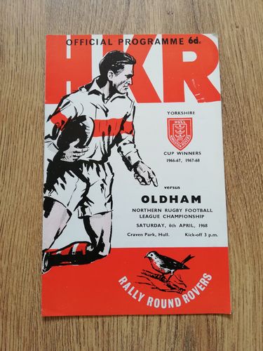 Hull KR v Oldham April 1968 Rugby League Programme