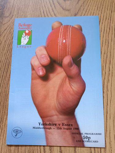 Yorkshire v Essex Aug 1990 Refuge Assurance League Cricket Programme