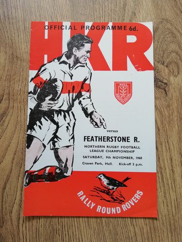 Hull KR v Featherstone Nov 1968 Rugby League Programme