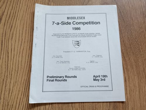 Middlesex Sevens 1986 Preliminary Rounds