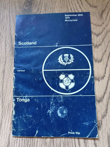 Scotland v Tonga 1974 Rugby Programme