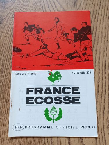 France v Scotland Feb 1975 Rugby Programme
