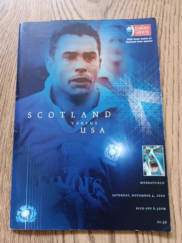Scotland v USA 2000 Rugby Programme