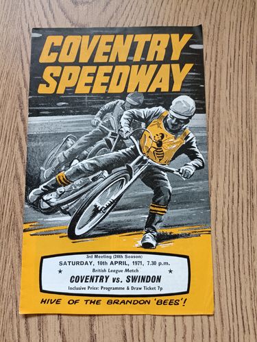 Coventry v Swindon April 1971 Speedway Programme