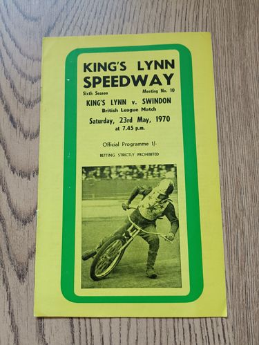 King's Lynn v Swindon May 1970 Speedway Programme