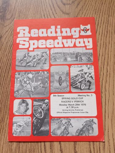 Reading v Ipswich March 1976 Spring Gold Cup Speedway Programme
