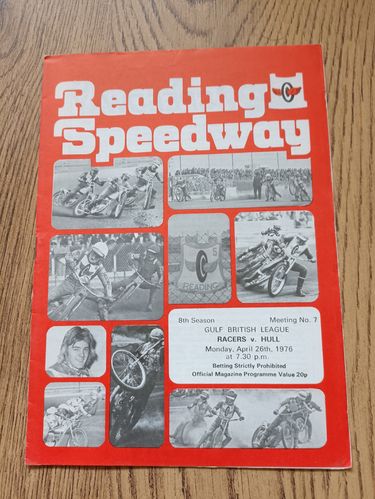 Reading v Hull April 1976 Speedway Programme