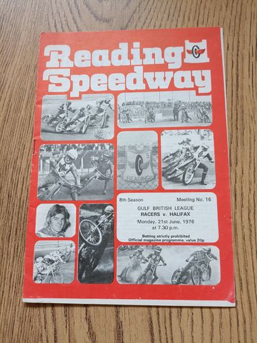 Reading v Halifax June 1976 Speedway Programme