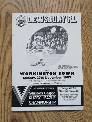 Dewsbury v Workington Town Nov 1983 Rugby League Programme