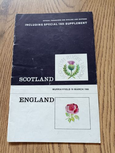 Scotland v England 1966 Rugby Programme